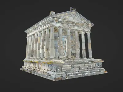Greek Roman Temple Scan with LODs Low-poly 3D model