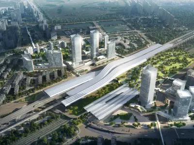 High Speed Rail Transit Oriented Business District 3D model