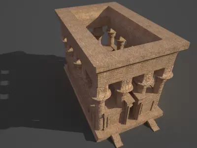 Philae Temple Low-poly 3D model