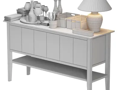 Waiter station for restaurant or cafe with items 3D model