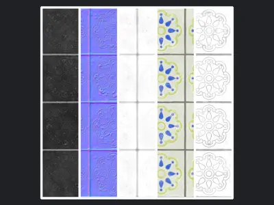 Stylized Portuguese Tiles Material 03 Texture