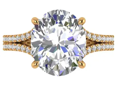 Oval Engagement Ring 3D print model