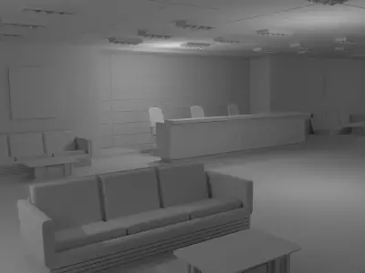 Lobby Interior No Material 3D model