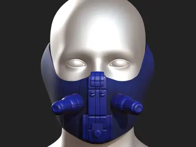 Gas mask respirator scifi futuristic  Low-poly 3D model