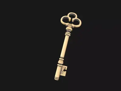 antique 1950s key design Low-poly 3D model purchase