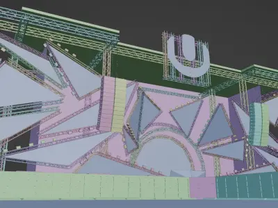 Ultra Miami 2024 Mainstage Ready for Mapping  3D model