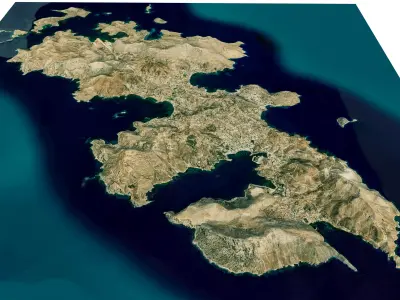 Leros island full 3d model terrain 3D model