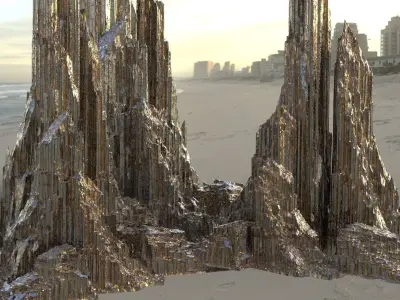 Giants causeway rock tower 3D model