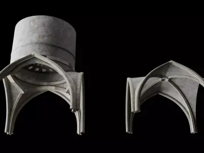 Gothic Vaulted Ceilings  Light Aperture Set 2 Models 3D model