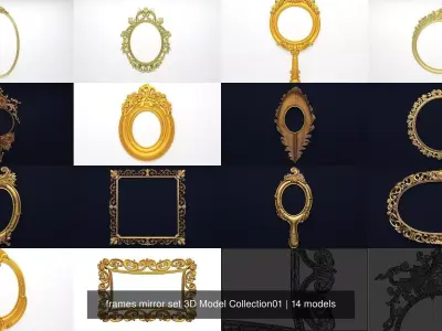  frames mirror set 3D Model Collection01 3D Model Pack
