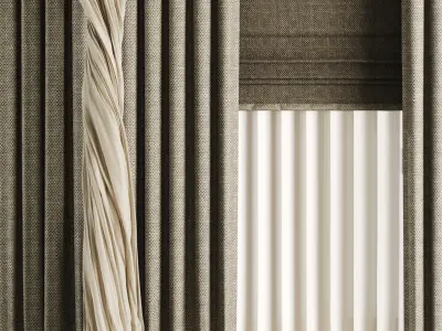 Silk and Cotton Curtain Low-poly 3D model