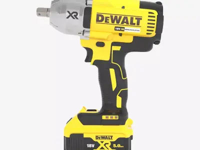 DEWALT DCF899P2 18 V 5 Ah Cordless Impact Wrench Low-poly 3D model