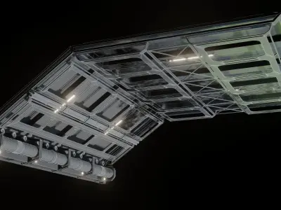 Sci-fi interior great hall 3D model