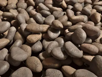 River Stone Pebbles Low-poly 3D model