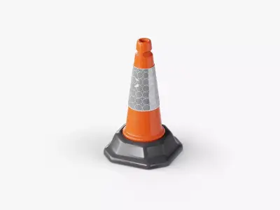 Road Cone 02 Orange Low-poly 3D model