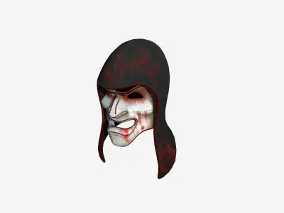 Assassin Mask A04 Red Blood - Character Design Fashion Low-poly 3D model
