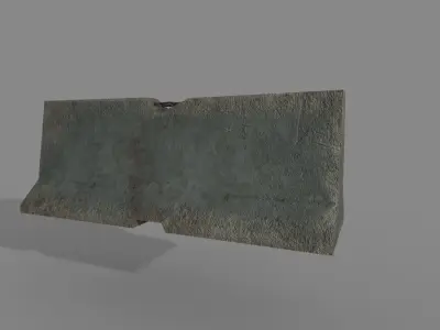 Concrete Barrier Low-poly 3D model 25