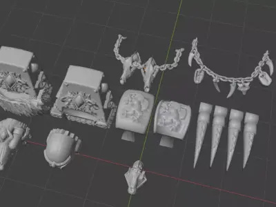 Space Viking Wolves Contemptor dreadnaught bits 3D print model