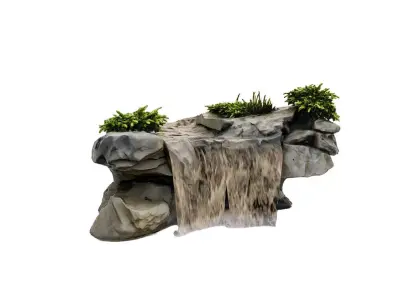 Natural Rock Waterfall 3D model