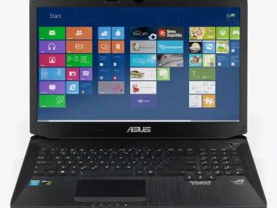 Asus ROG G750JH gaming laptop Low-poly 3D model