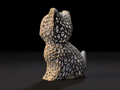 Kitten Voronoi  3D print model