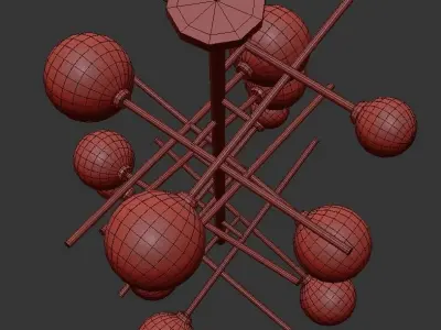 GLOBO modern chandelier with balls hanging from ceiling 3D model