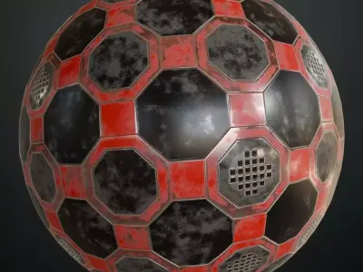 Red Metal Surface PBR Seamless Texture