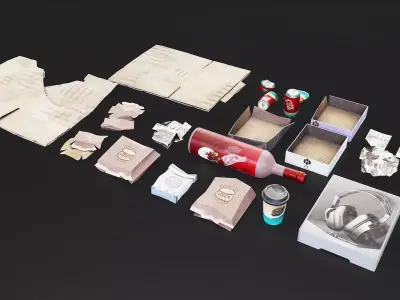 Urban Trash Pack 3D Models Low-poly 3D model