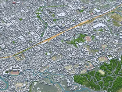 Hsinchu Downtown Taiwan Low-poly 3D model