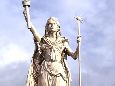 Queen Teuta Statue Grand Bust  3D model