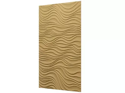 Modern Wave Decorative Relief Wall Decor Set STL Mural CNC 402 3D model