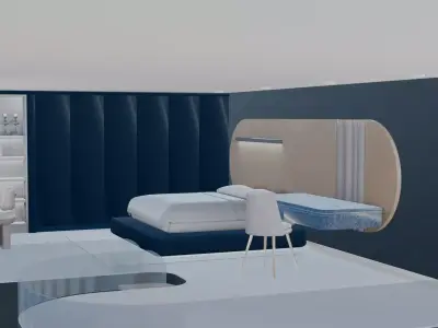 Modern Scandinavian Interior Luxury Loft Living Room 3D Model 3D model