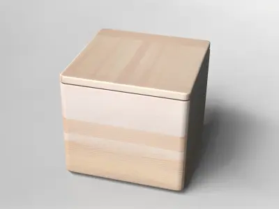 Minimalist Wooden Storage Box 3D Model 3D model