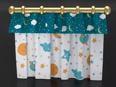 Curtain02 Low-poly 3D model