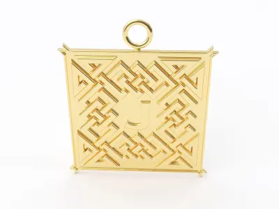 Celtic pendant letter J 3D print model