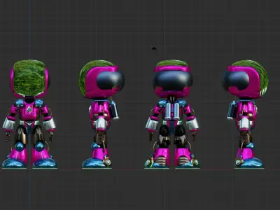 Squid Game Pink Soldier Robot Low-poly 3D model