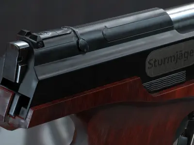 Concept Sci-Fi Pistol Low-poly 3d model Low-poly 3D model