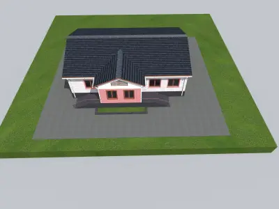 house on grass 3D model