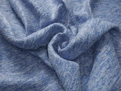 Heathered Blue Knit Fabric Texture