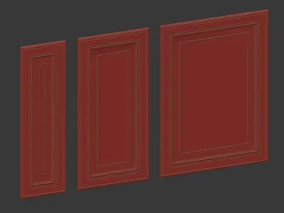 Classic wooden wall panels Free 3D model