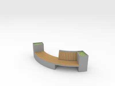 Bench Park 9 Low-poly 3D model