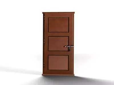 Traditional wooden door Low-poly 3D model