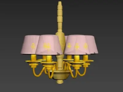 Lustra chandelier with shades Free 3D model