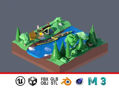land 47A Low-poly 3D model