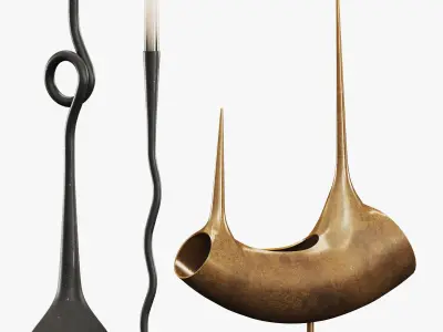 Decorative set Savage Low-poly 3D model