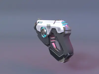 Tracer Puls Pistol For Game Asset Low-poly 3D model
