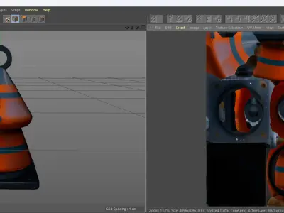 Stylized Traffic Cone - AI Low-poly 3D model