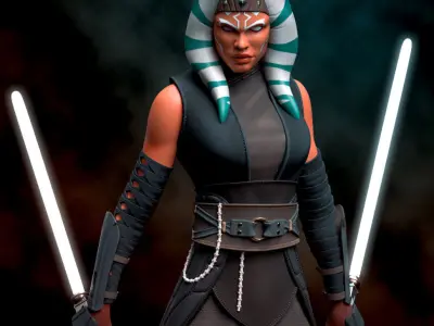 Fanart Star Wars AHSOKA TANO - Statue  3D print model