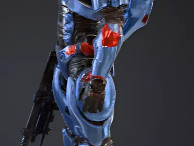 Futuristic Armored Soldier   Sci-Fi Game Ready 3D Character PBR 3D model