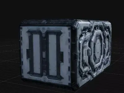 Sci-Fi Box Panel Game Ready Environment Asset 3D Model Low-poly 3D model